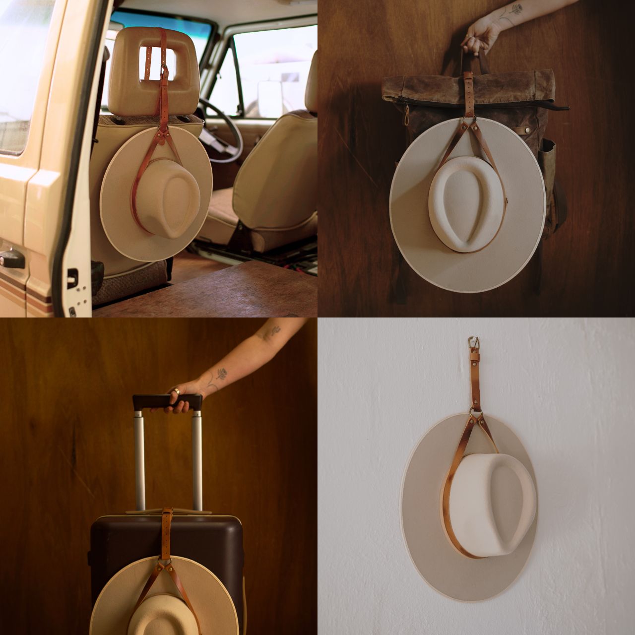 Will & Bear Leather Hat Holder | Tan Travel Strap