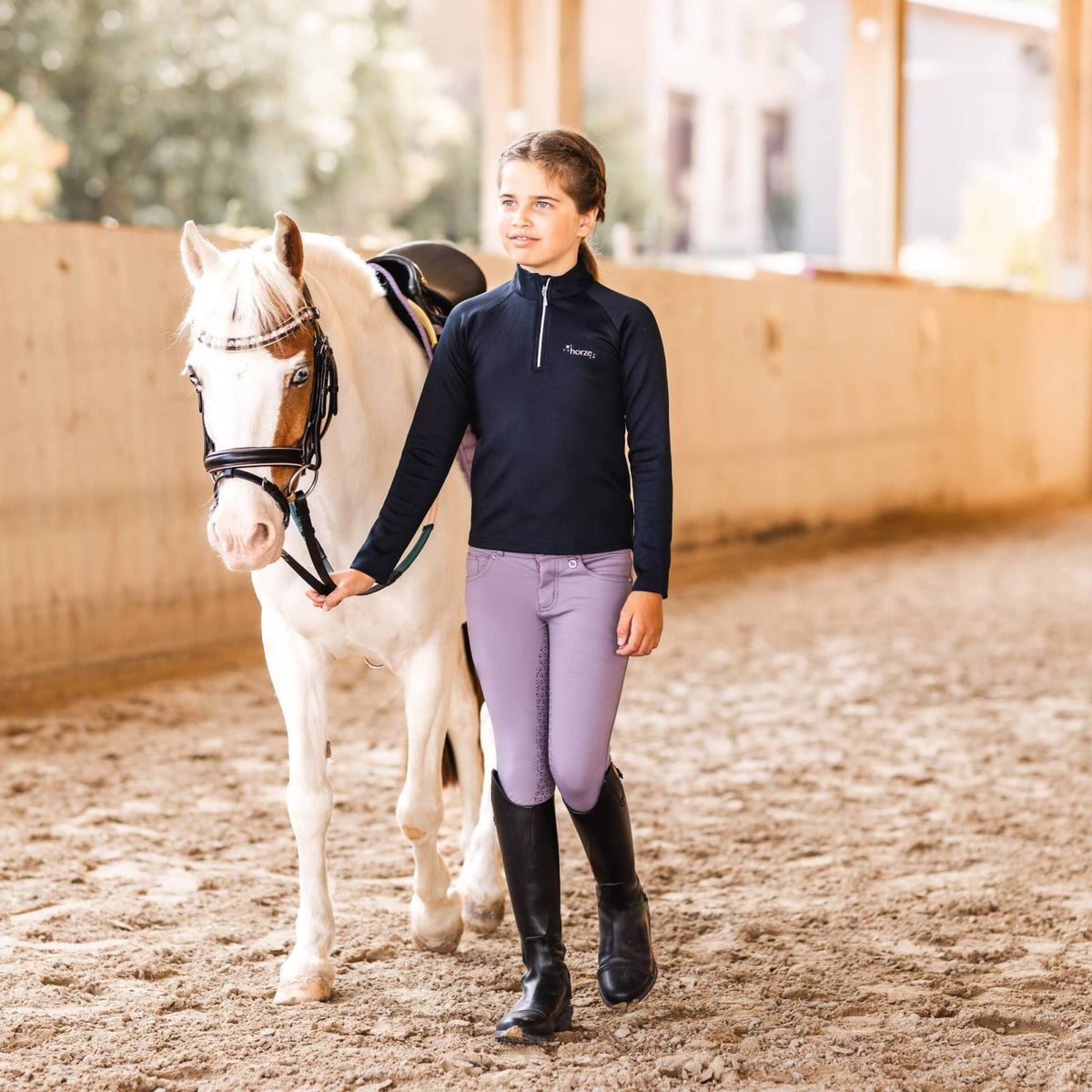Horze Junior Issi Longsleeve Shirt - Navy