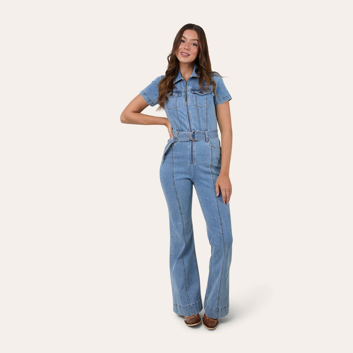 Ringers Western Jazmine Womens Bootleg Jumpsuit Light Blue