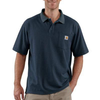 Carhartt Pique-Knit Contractors Pocket Polo Navy 412