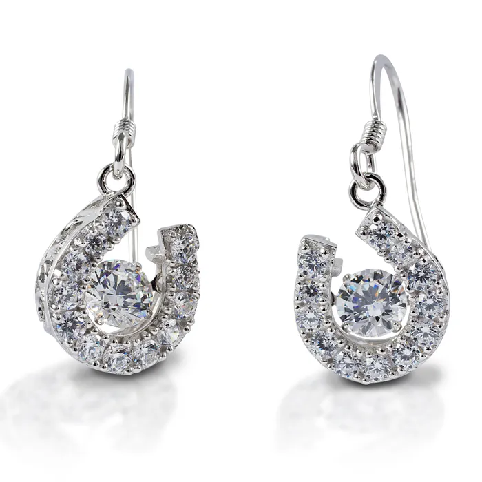 Kelly Herd Earrings Dancing Stone Horseshoe Dangle