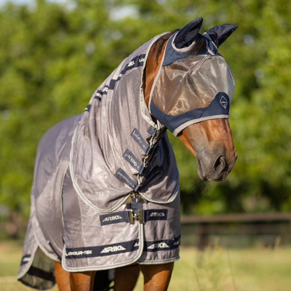 LeMieux ArmourShield Pro Half Fly Mask Navy lifestyle