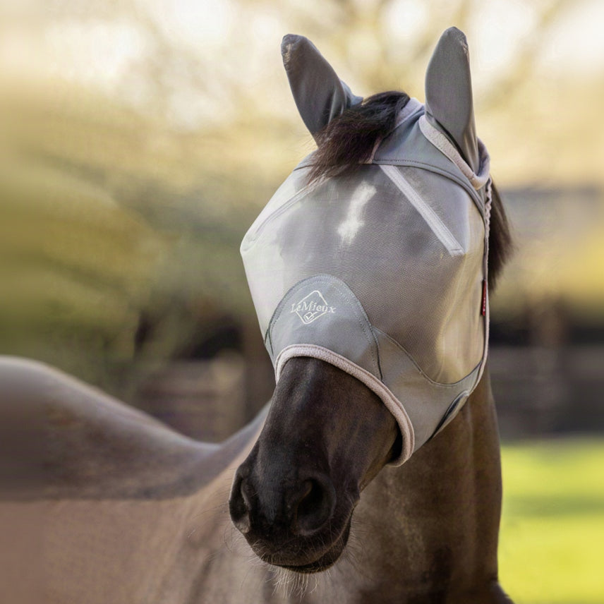 LeMieux ArmourShield Pro Half Fly Mask Grey lifestyle