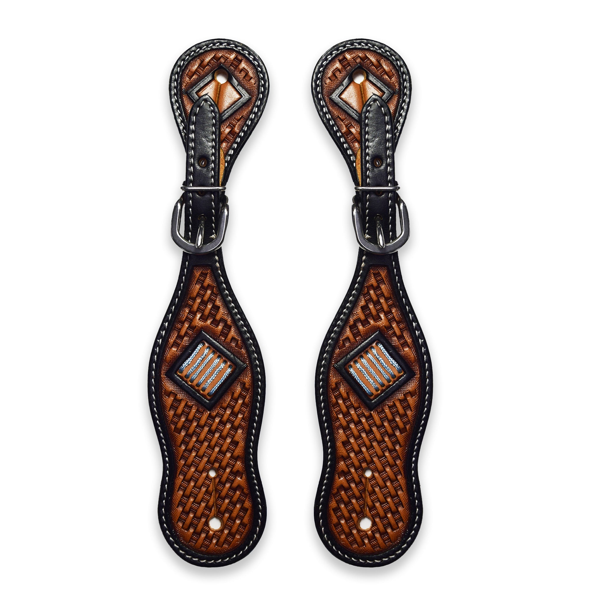 Ezy Ride Spur Strap with Basket Stamping Two Tone