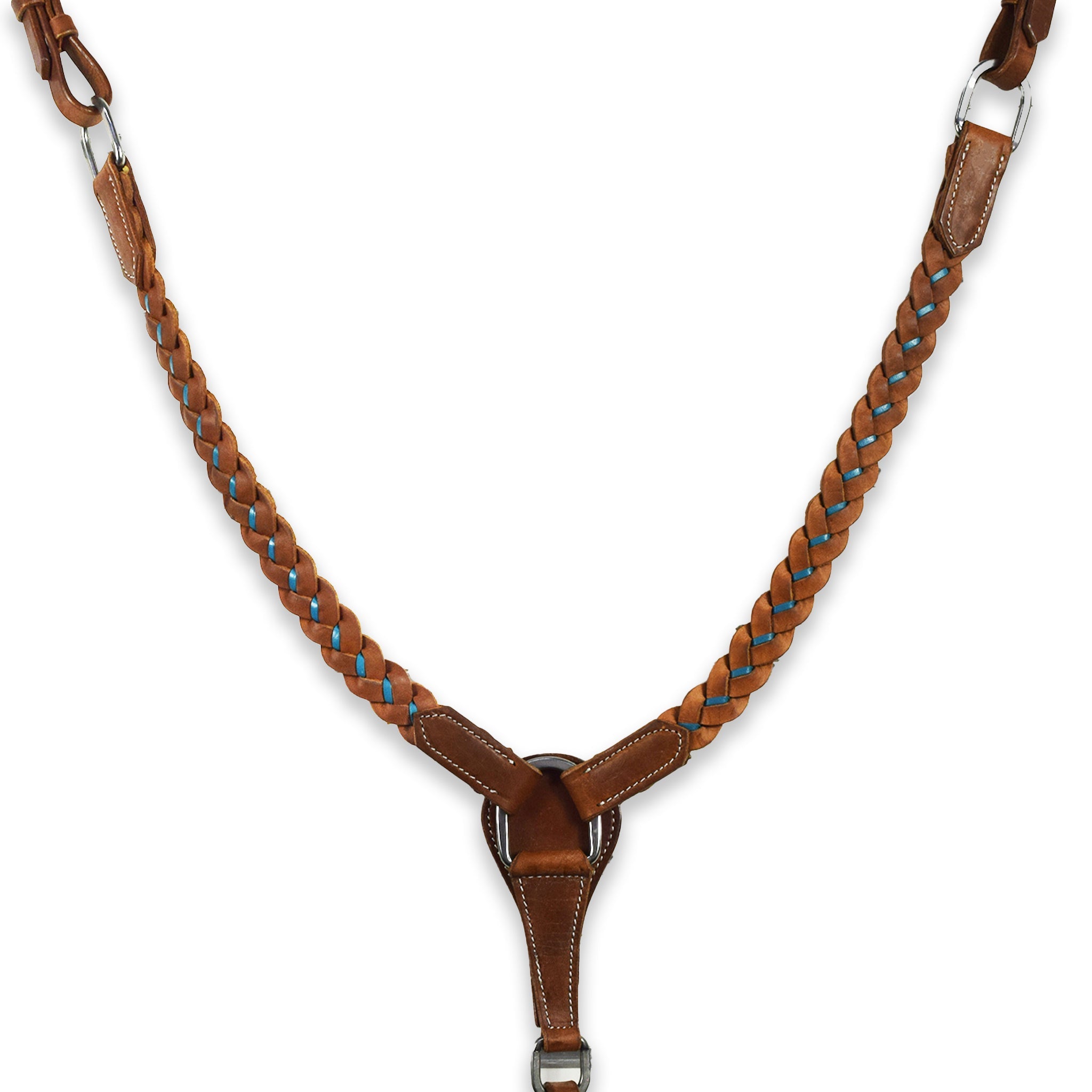 Ezy Ride Breastplate with Blue Plaiting Harness