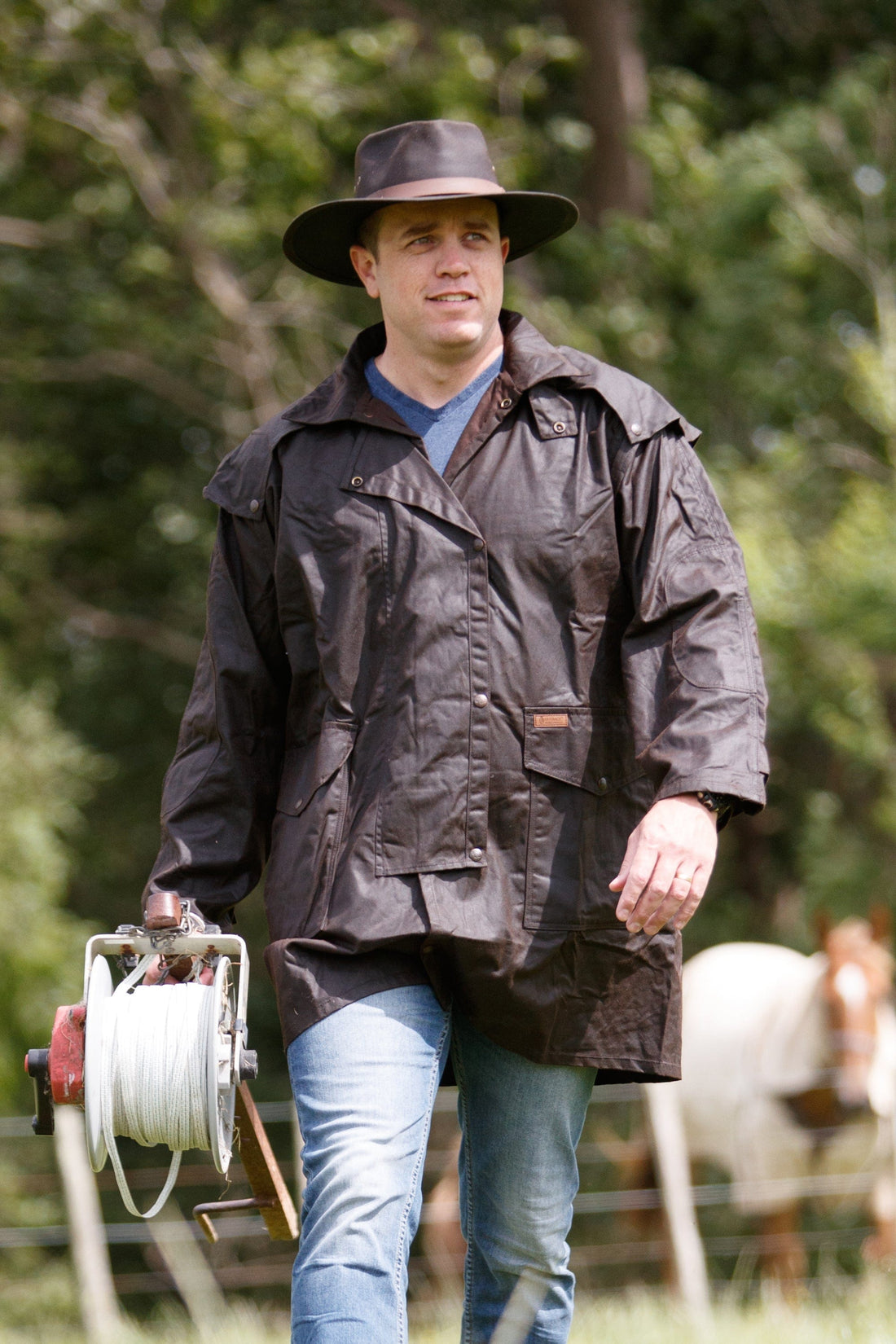 Outback Trading Co Short Oilskin Coat