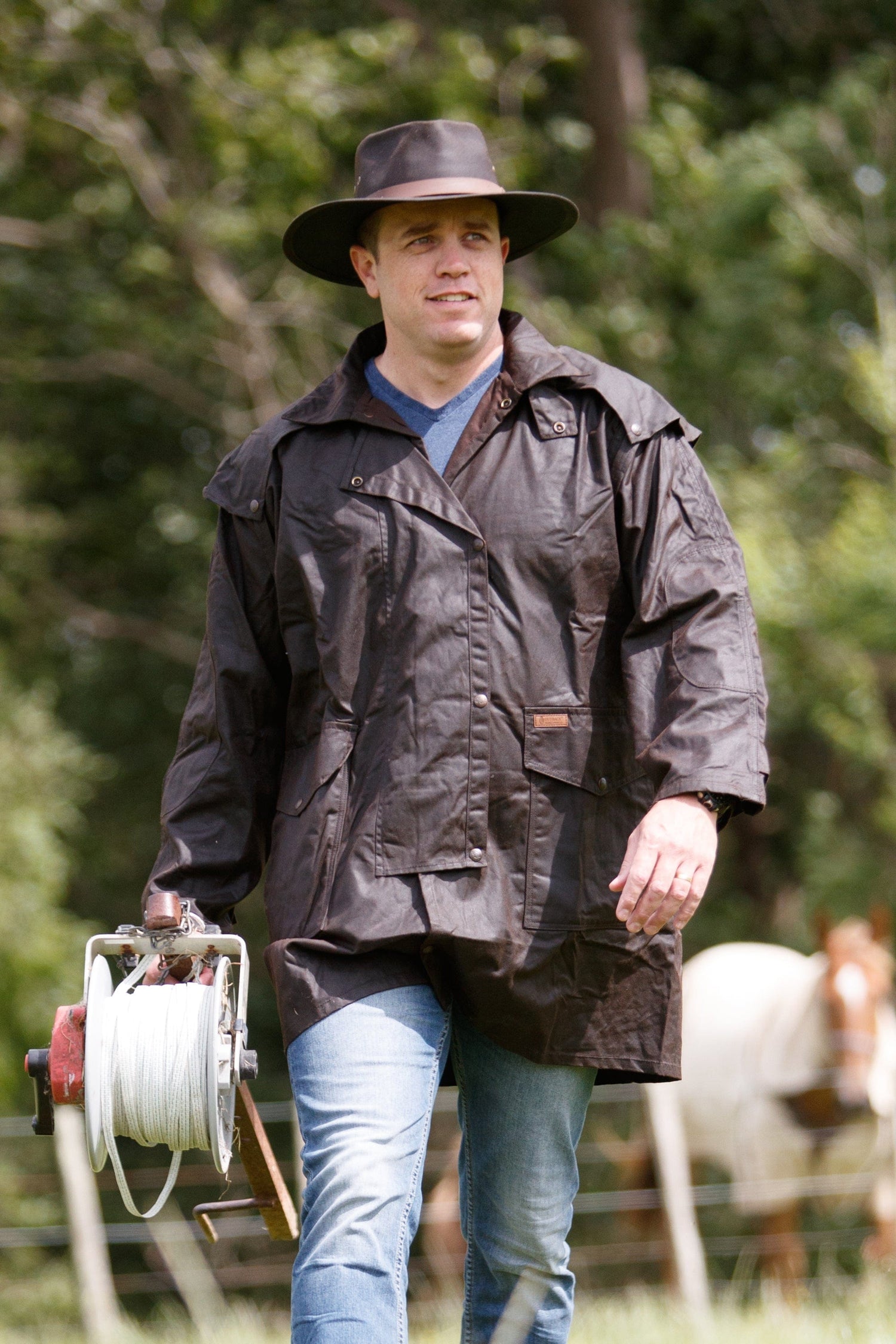 Outback Trading Co Short Oilskin Coat