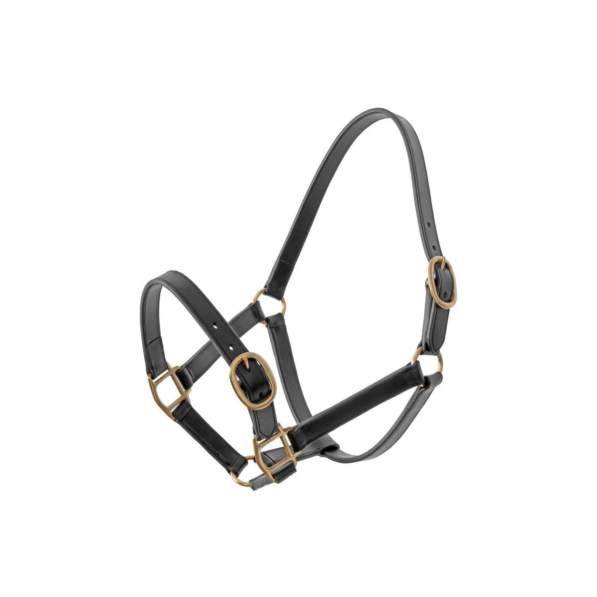 Platinum Leather Halter - Black