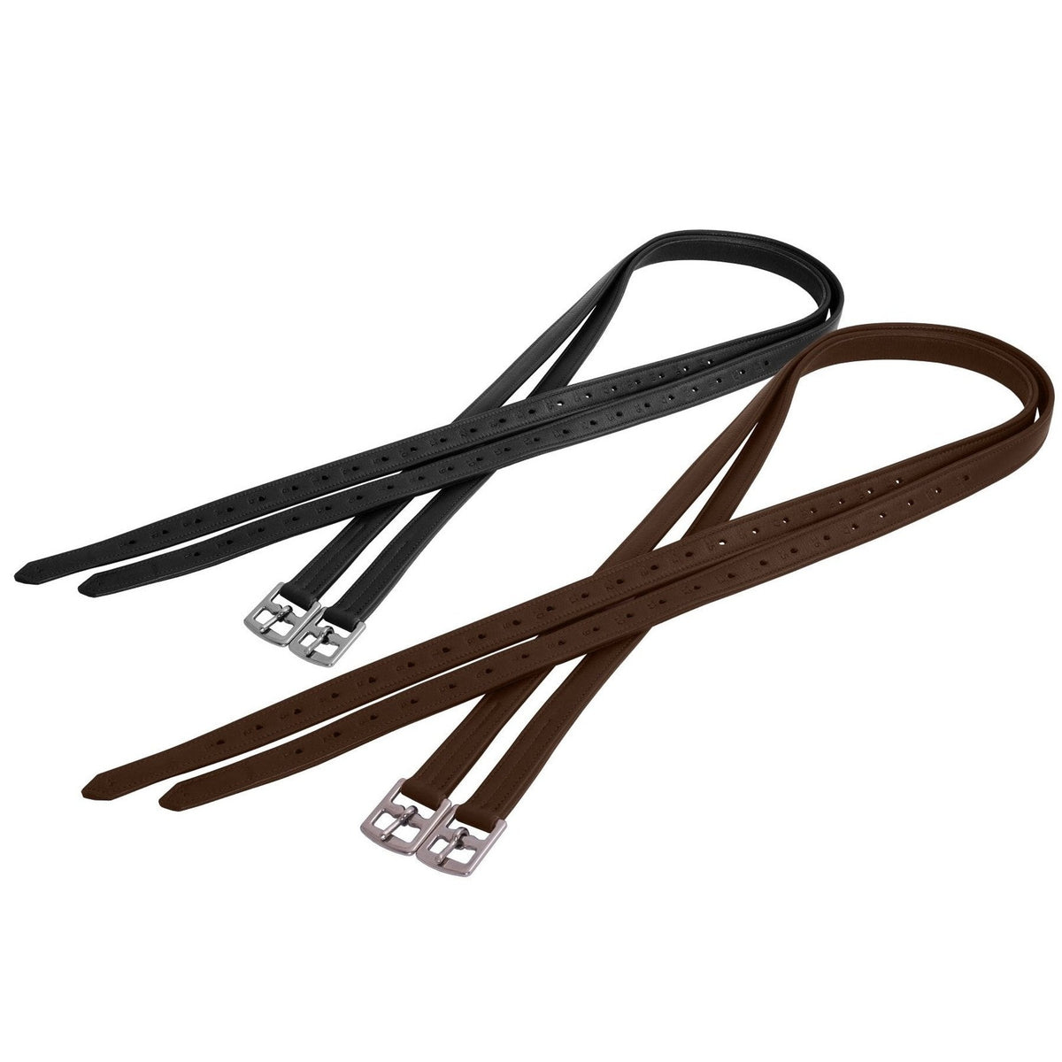 Platinum Soft Leather Stirrup Leathers - Black