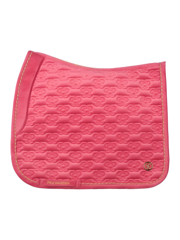 PS of Sweden Dressage Pad Velvet Monogram - Scarlet Pink