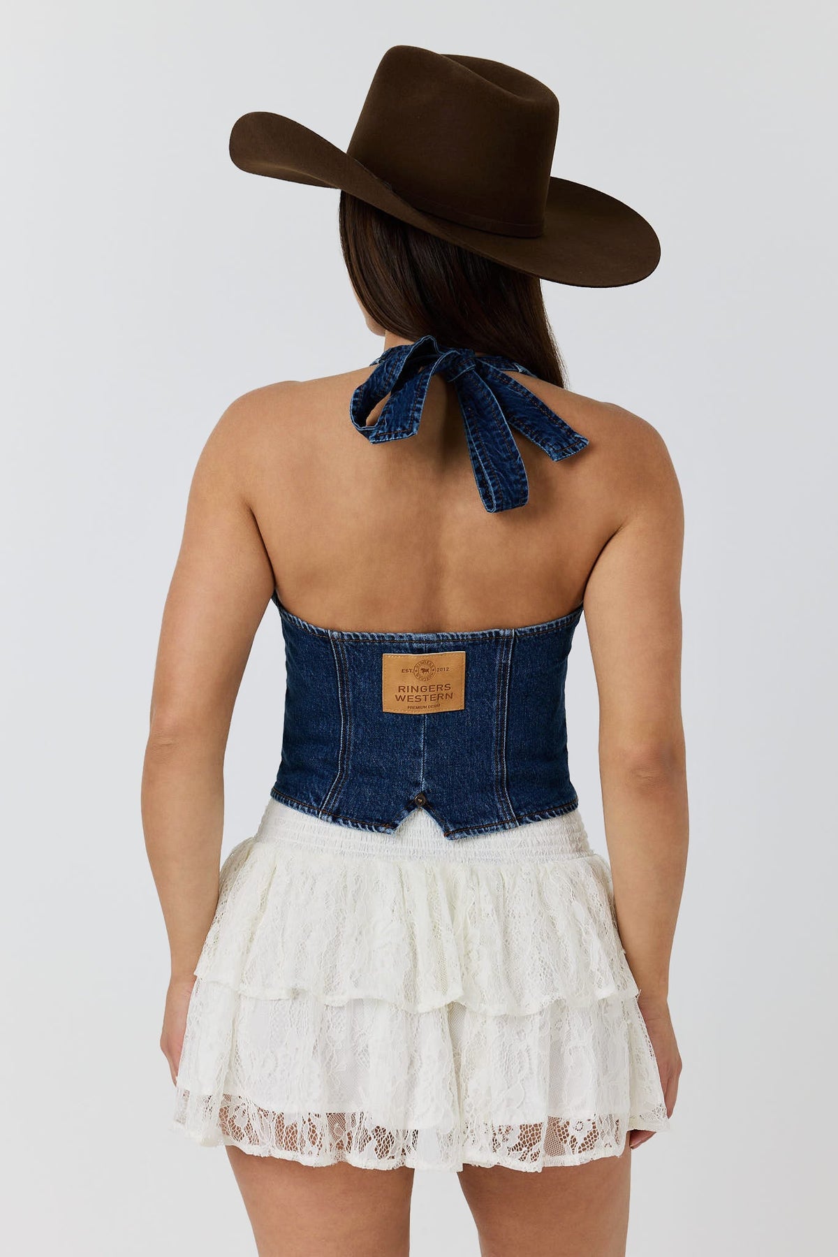 Ringers Western Almost A Cowgirl Womens Shirred Mini Skirt - Back