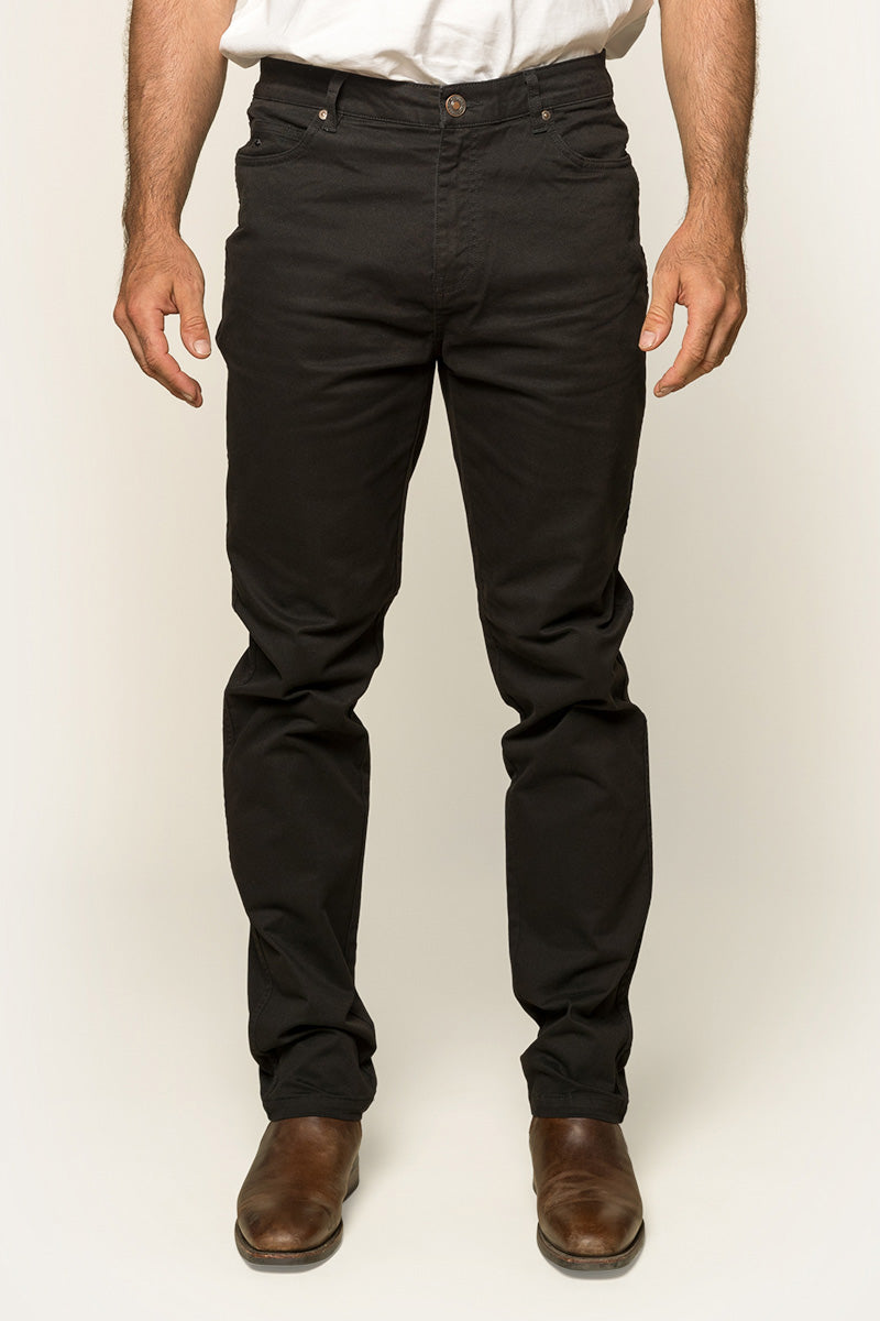 Ringers Western Avondale Mens 5 Pocket Stretch Drill Jeans - Black Set