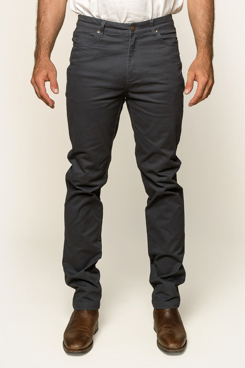 Ringers Western Avondale Mens 5 Pocket Stretch Drill Jeans - Steel Blue Set