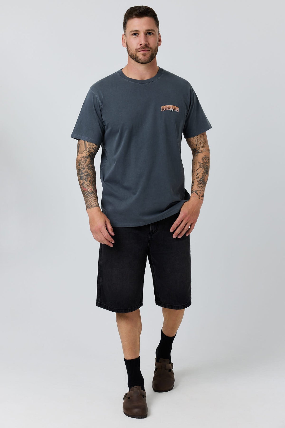 Ringers Western Bodie Mens Denim Short - Black Wash