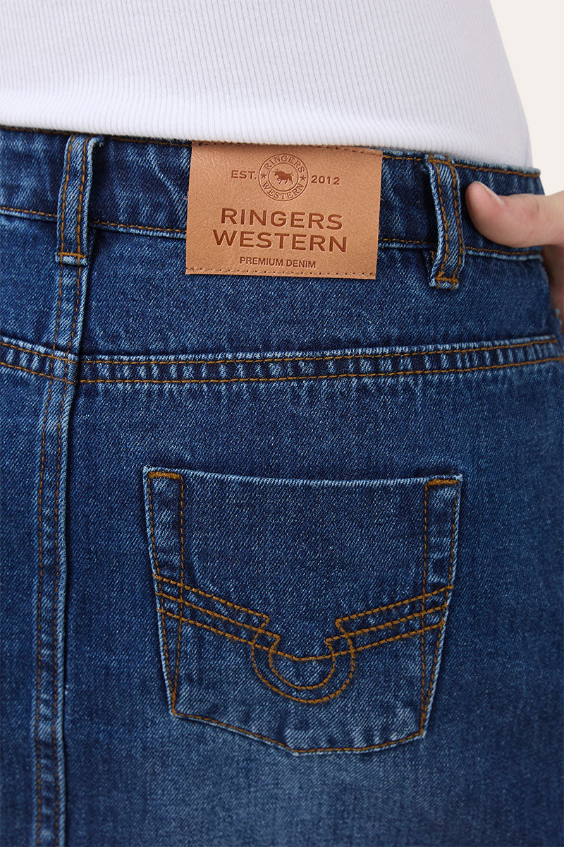 Ringers Western Boot Scoot Youth Girls Denim Skirt