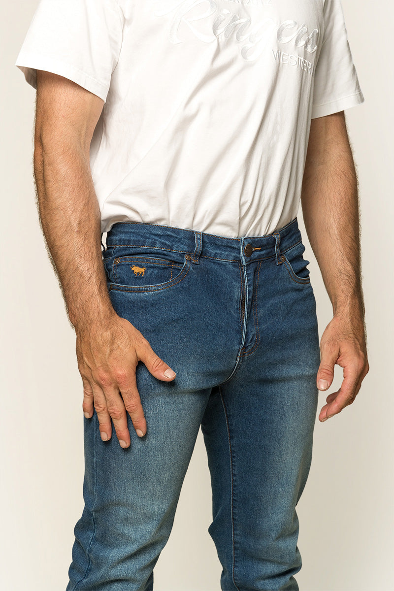 Ringers Western Burke Mens Mid Rise Tapered Slim Leg Jeans - 11