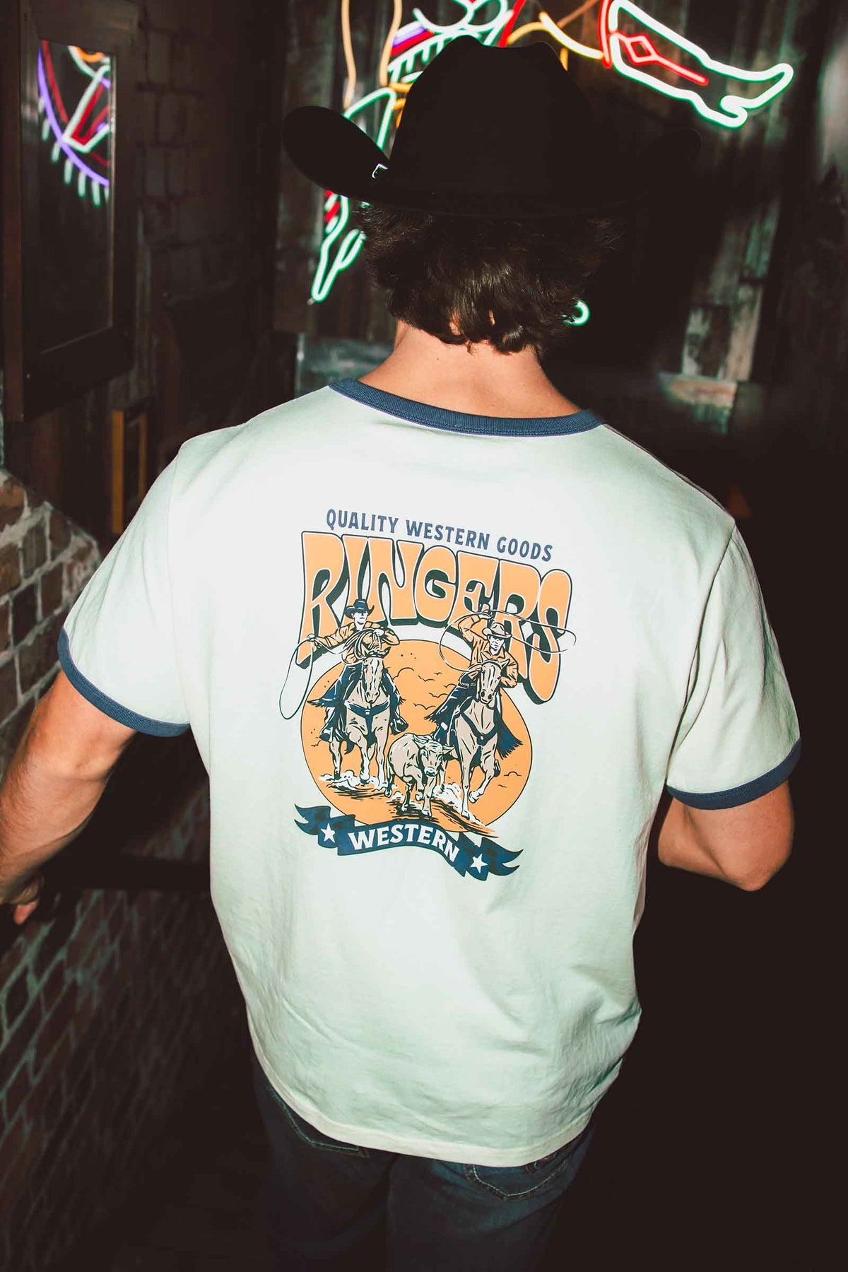Ringers Western Dust N Ropes Mens Ringer T-Shirt - Lifestyle