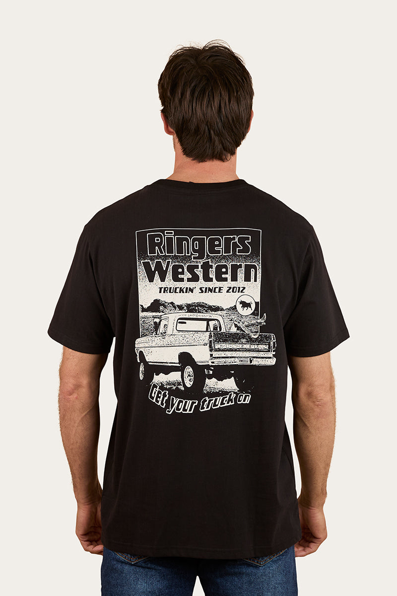 Ringers Western Get Your Truck On Mens Loose Fit T-Shirt - Black Back