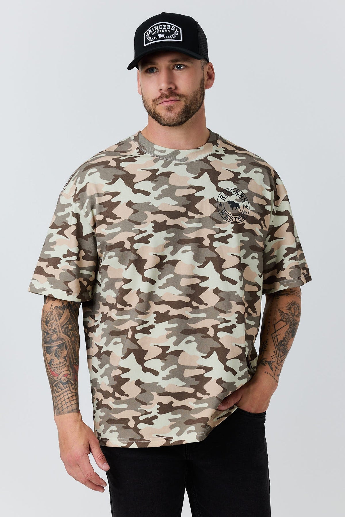 Ringers Western Hard Find Mens Box Fit T-Shirt - Camo