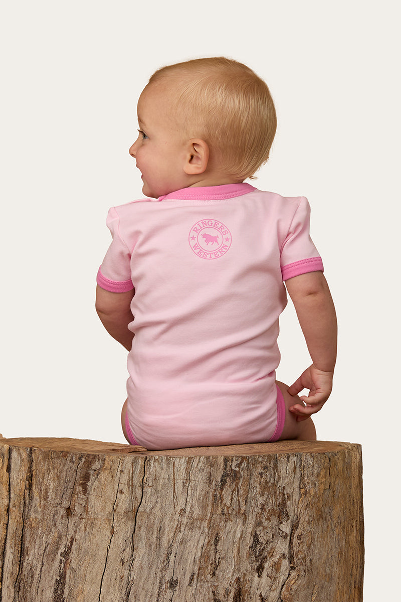 Ringers Western Howdy Cowgirl Babies Short Sleeve Romper - 3