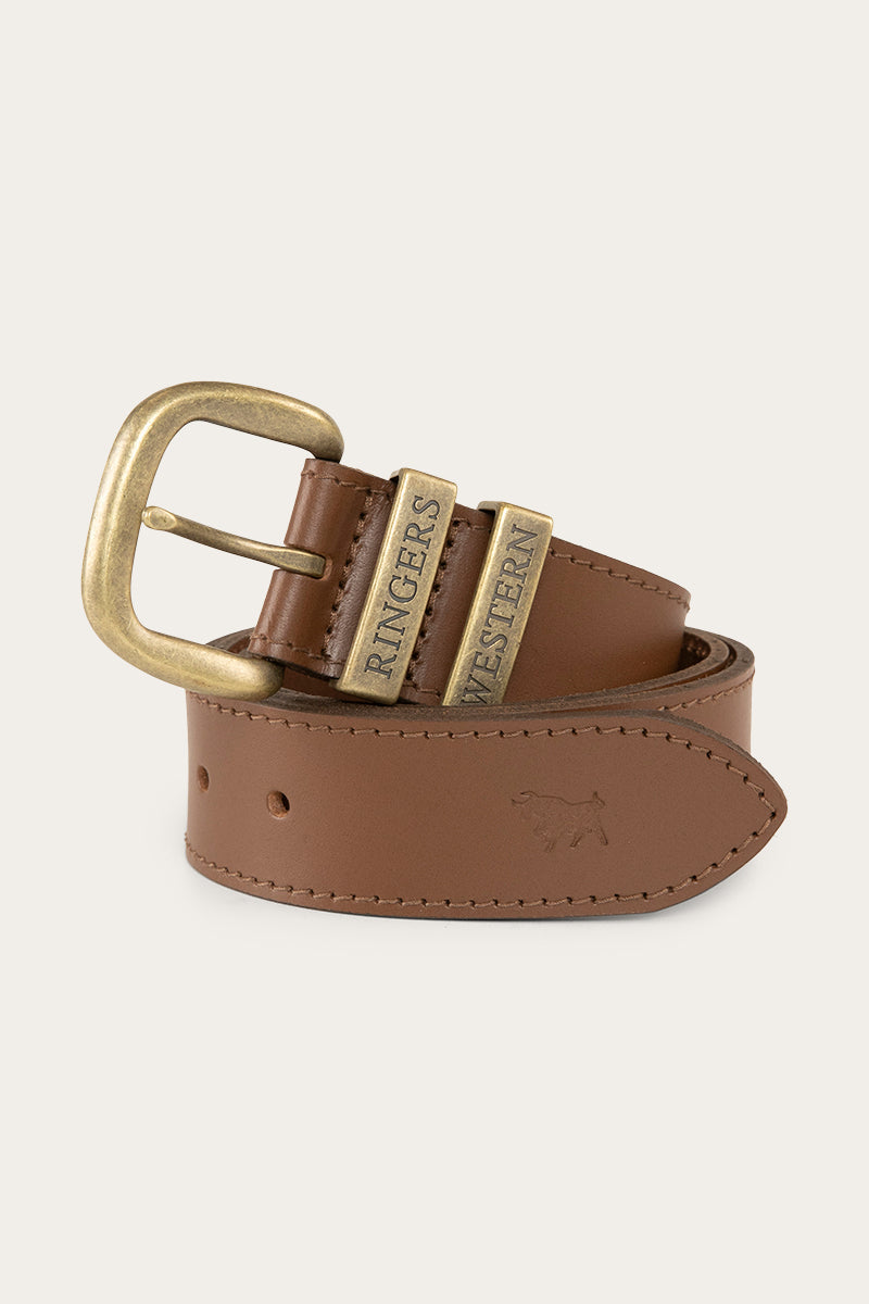 Ringers Western James Belt - 100% Australian Made - Brown Gold