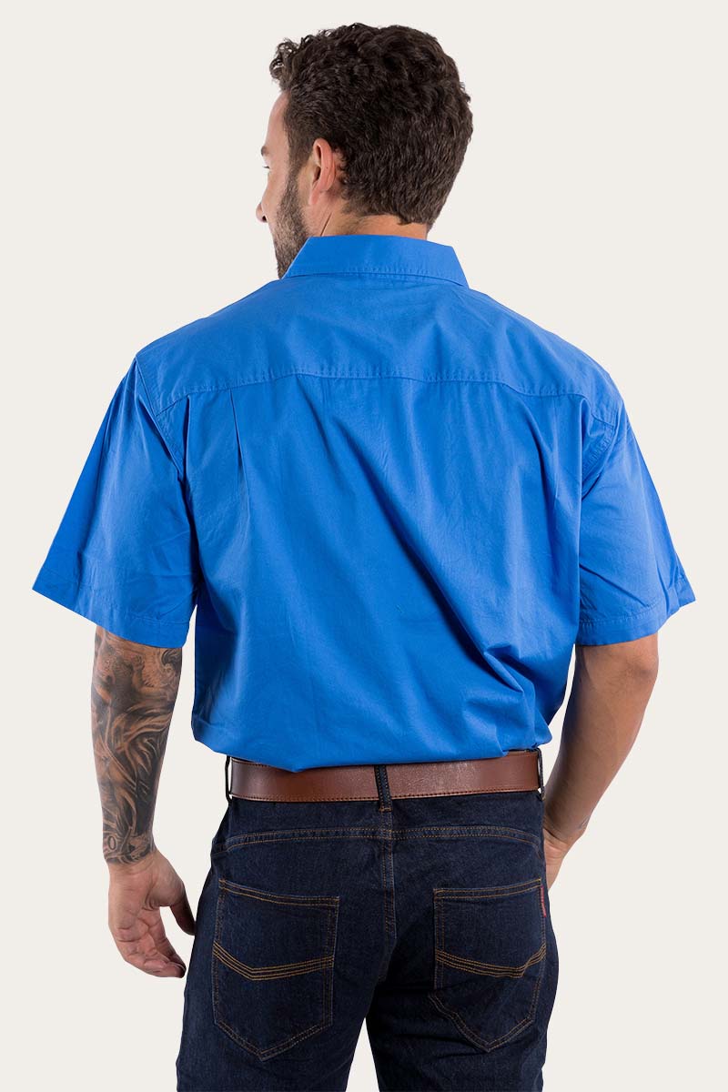 Ringers Western Lake Argyle Mens Short Sleeve Full Button Work Shirt - 23