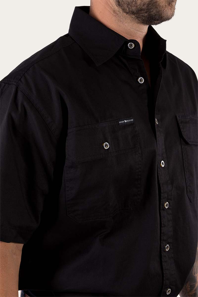 Ringers Western Lake Argyle Mens Short Sleeve Full Button Work Shirt - 26