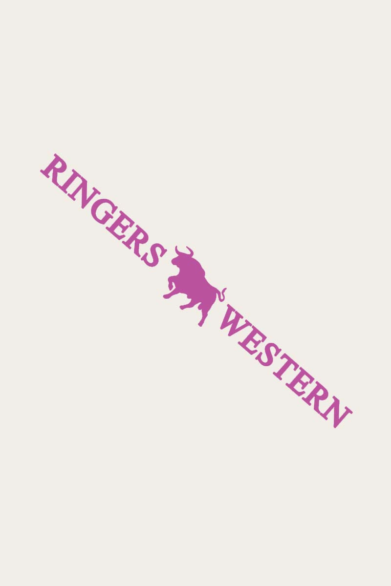Ringers Western Large Long Die Cut Sticker - Pink