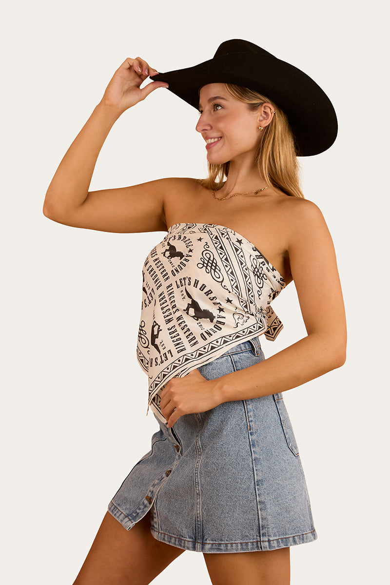 Ringers Western Lets Horse Around Womens Scarf Top - 4