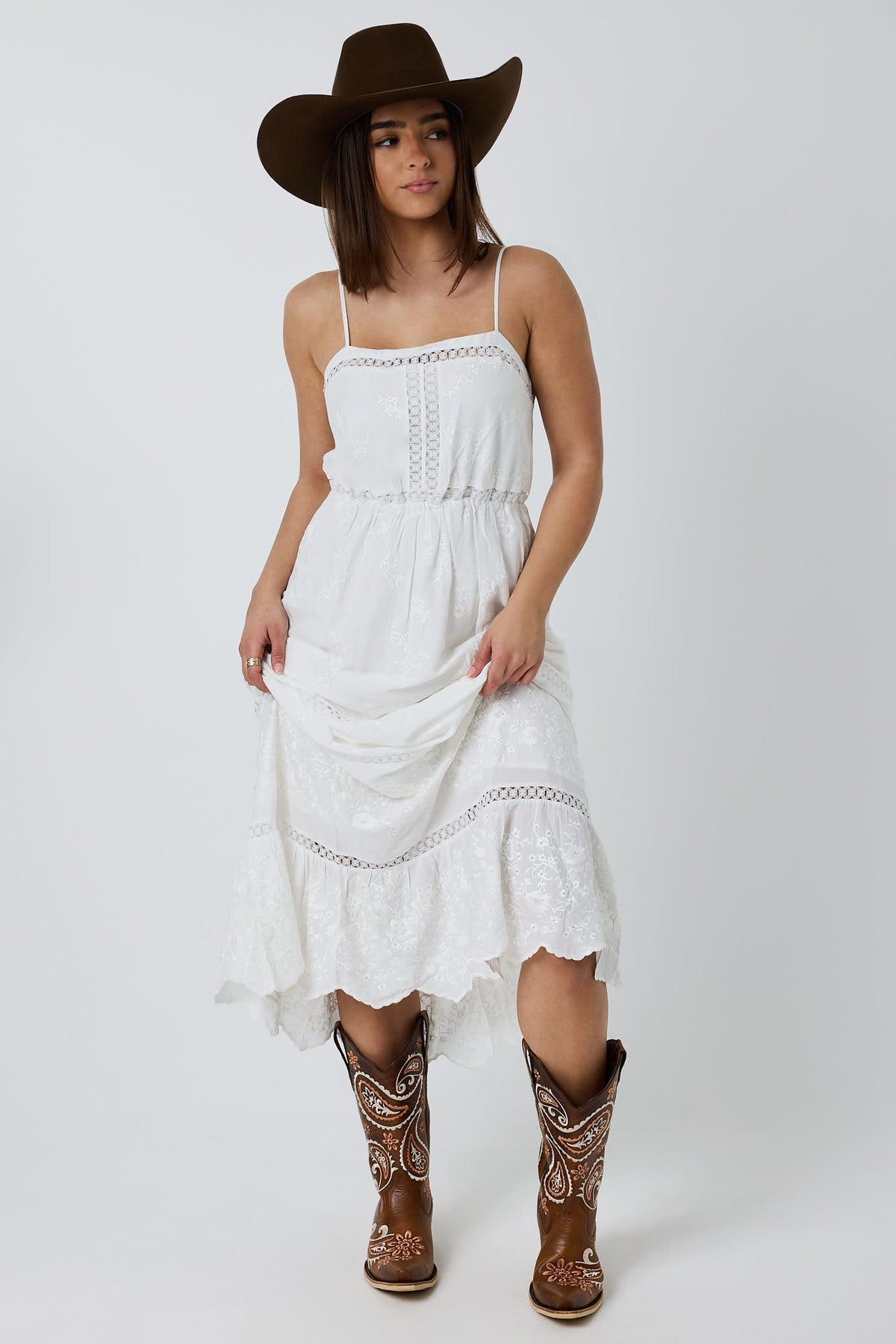 Ringers Western Marisol Womens Broderie Maxi Dress - Front