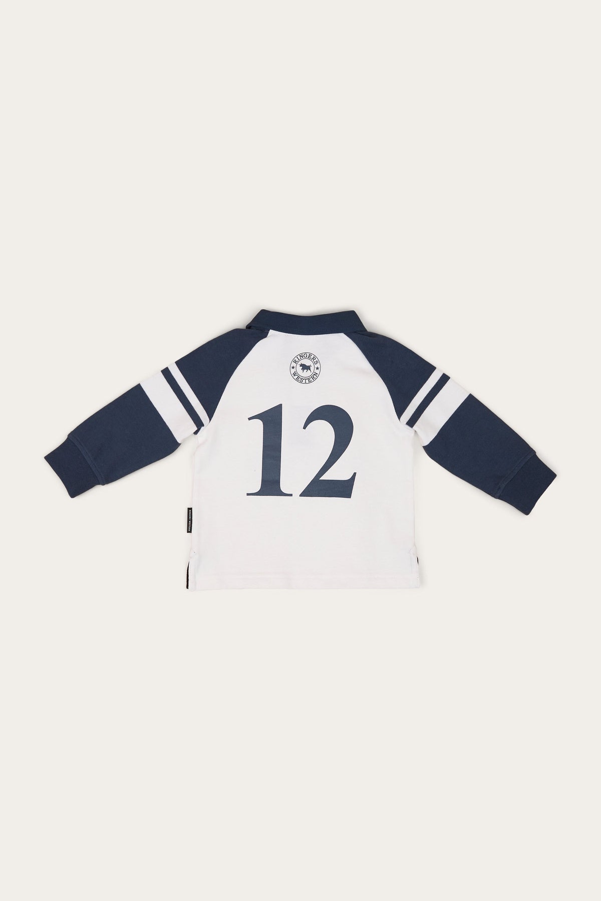 Ringers Western Mascot Babies Rugby Jersey - White Navy Back