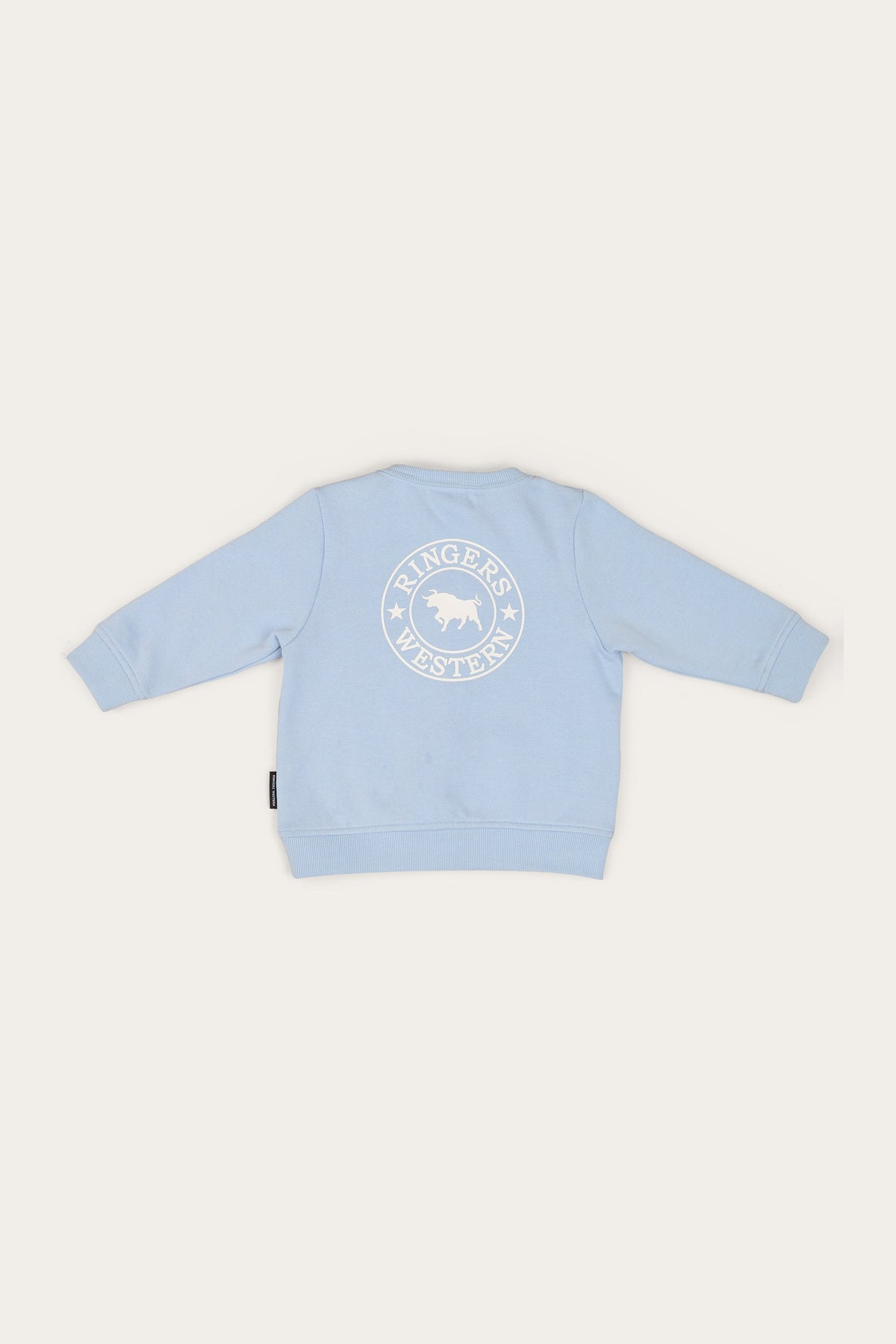 Ringers Western Mini Ringer Babies Signature Bull Fleece Pullover - Blue White Back