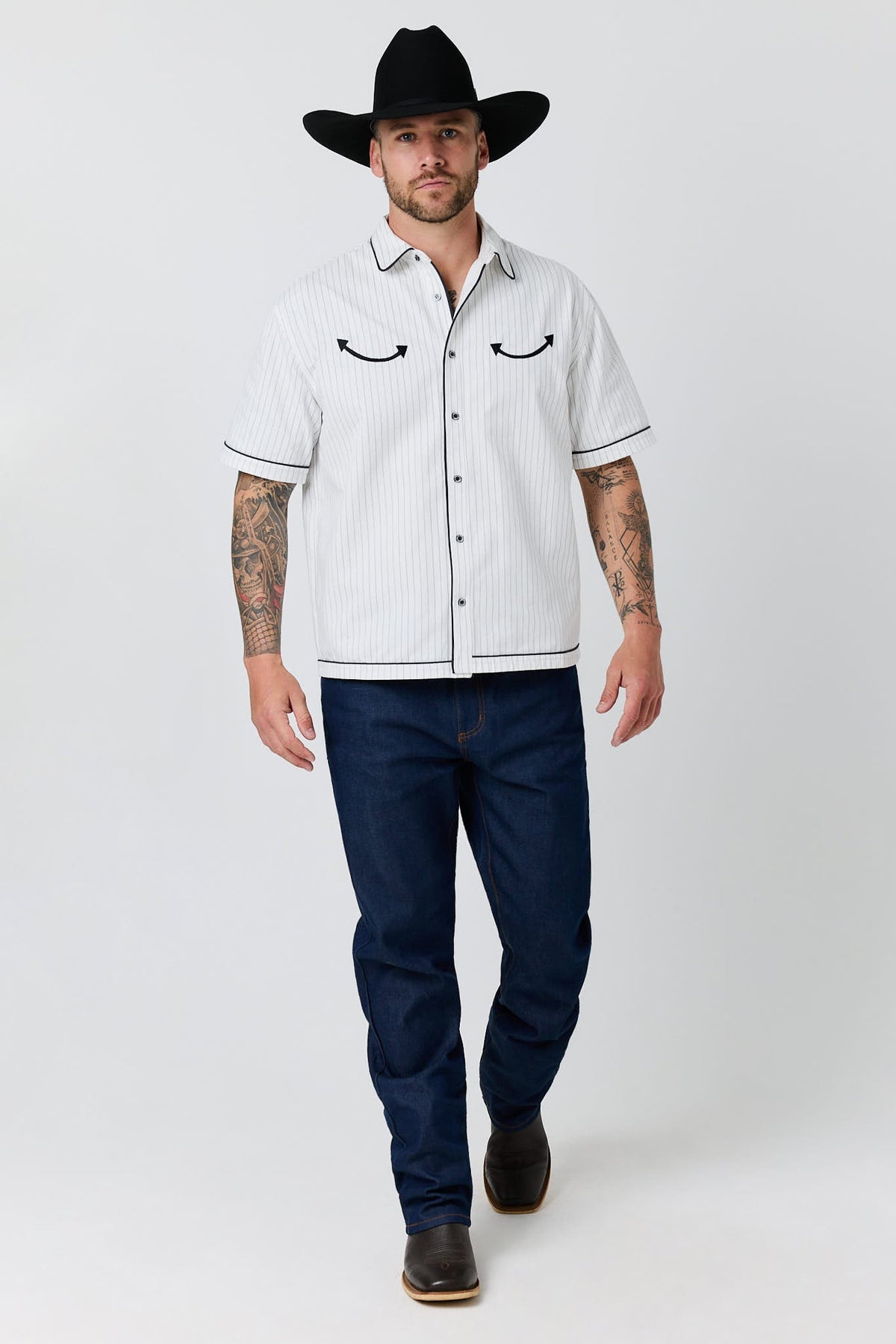 Ringers Western Most Wanted Mens Box Fit Button Up Shirt - Front