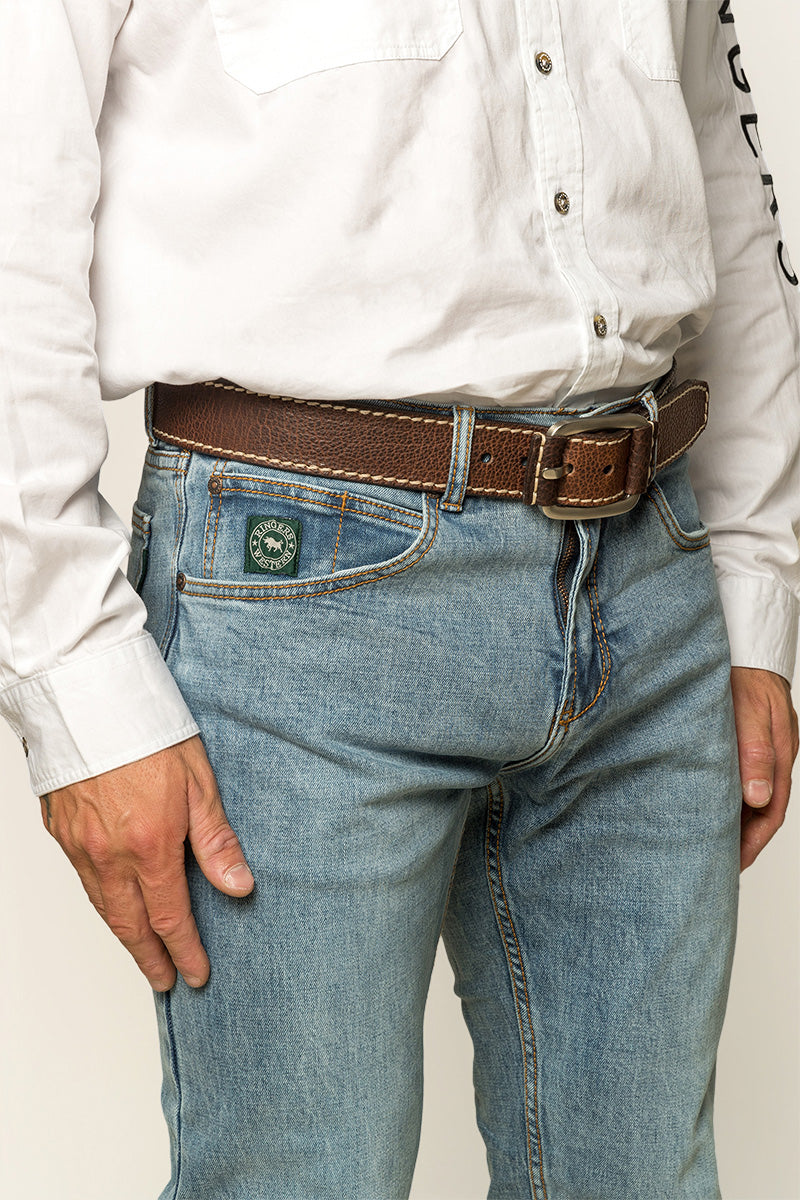 Ringers Western Muster Mens Mid Rise Slim Straight Fit Jeans - 25