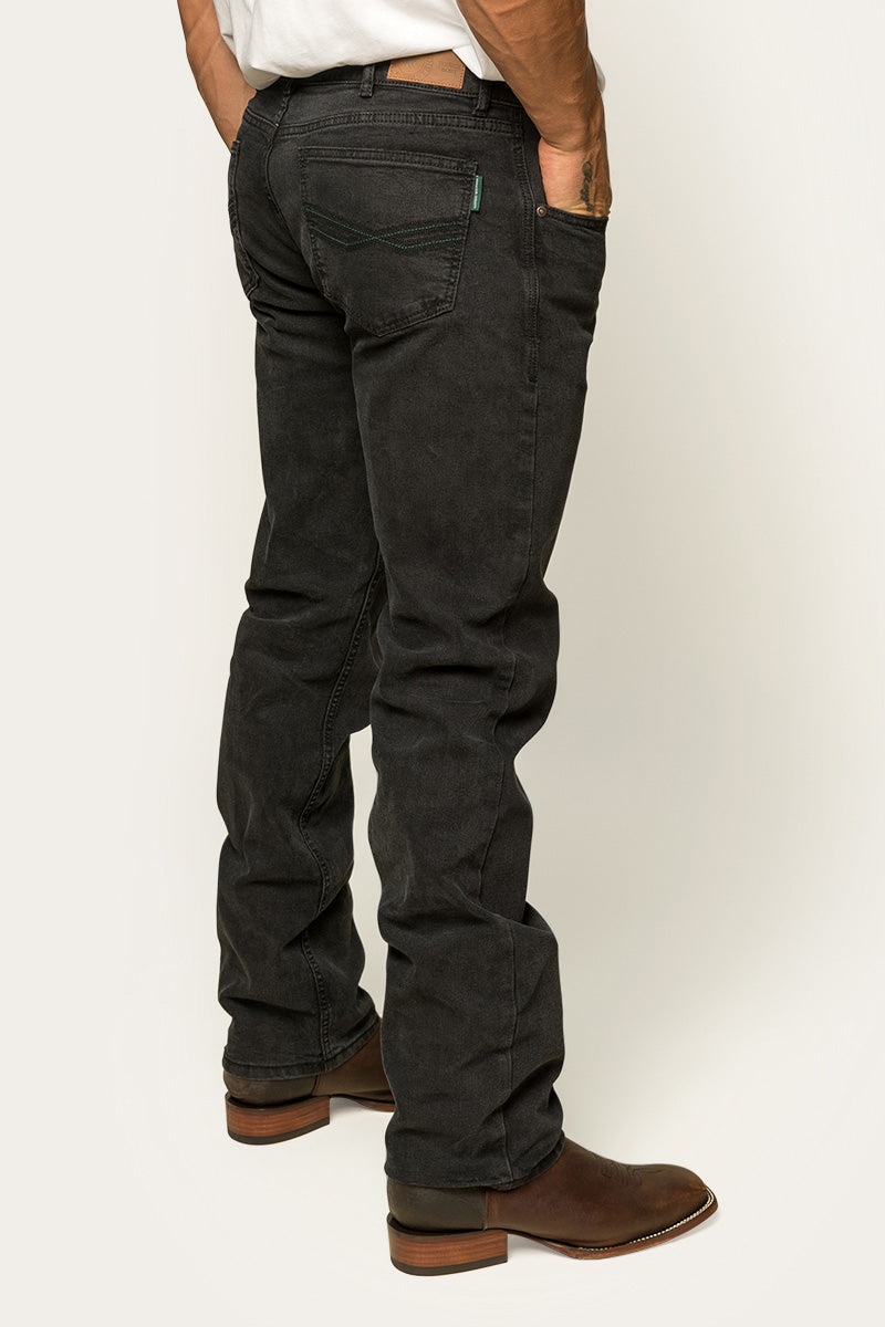 Ringers Western Muster Mens Mid Rise Slim Straight Fit Jeans - Black - 3