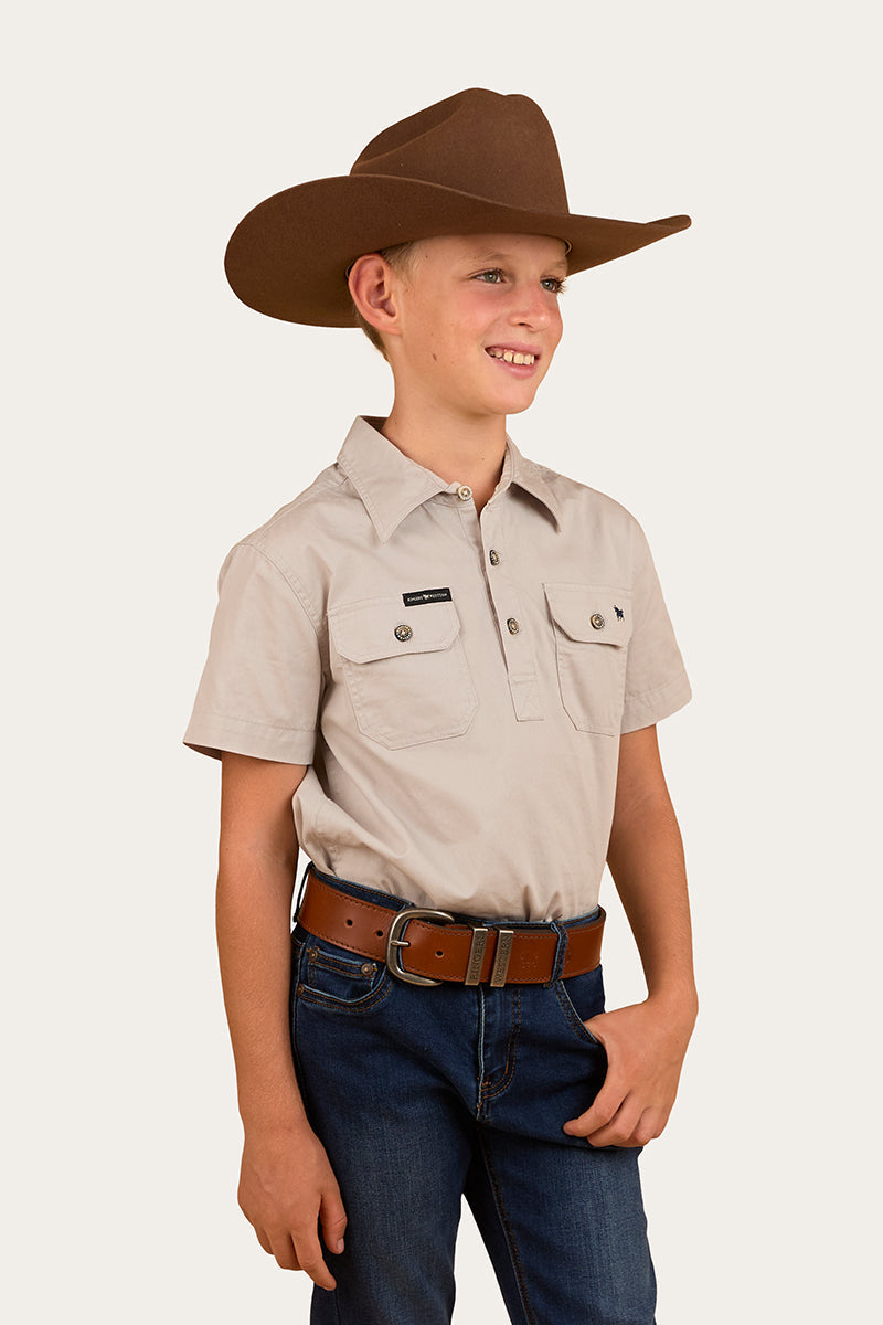 Ringers Western Ord River Kids Half Button Short Sleeve Work Shirt - 5