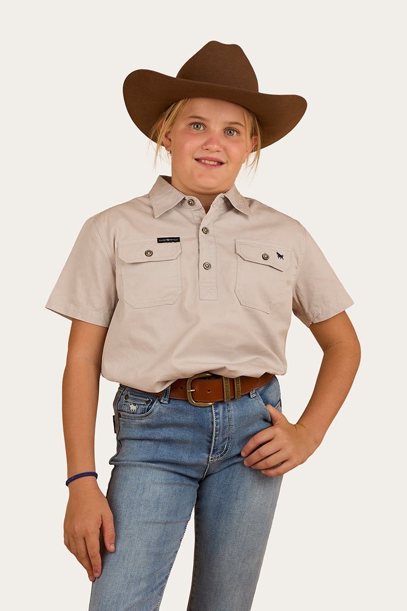 Ringers Western Ord River Kids Half Button Short Sleeve Work Shirt - 9