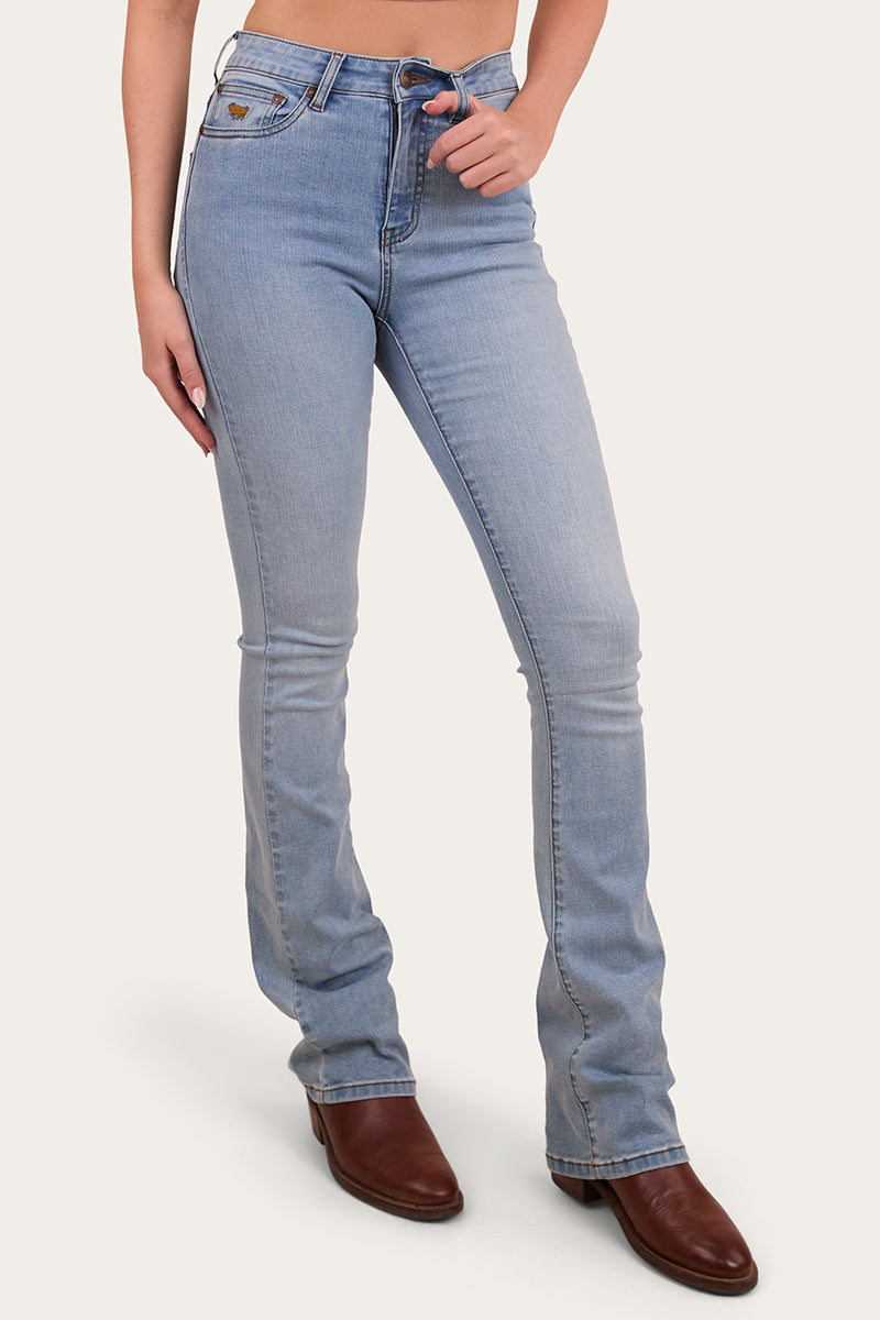 Ringers Western Penny Rodeo Womens High Rise Bootleg Jean - Vintage Light Blue - 6