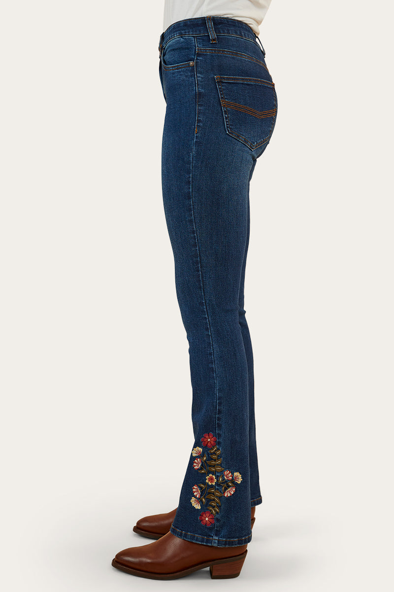 Ringers Western Penny Rodeo Womens High-Rise Bootleg Jeans - Classic Blue - 4