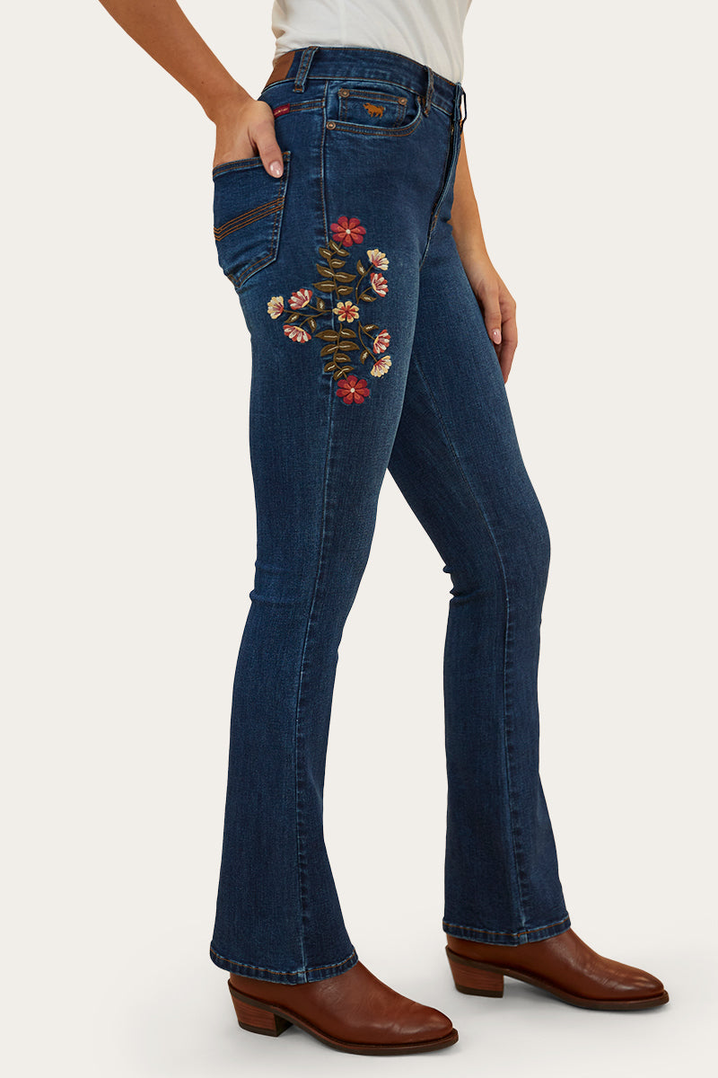 Ringers Western Penny Rodeo Womens High-Rise Bootleg Jeans - Classic Blue - 6