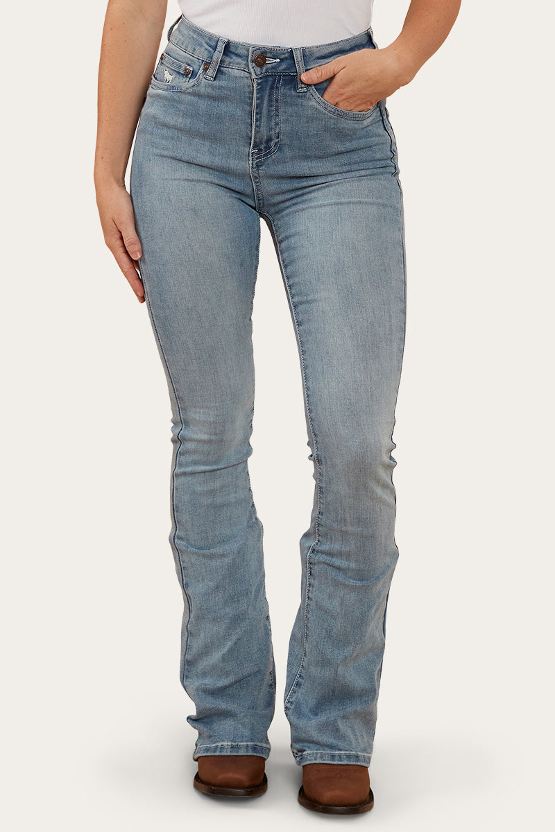 Ringers Western Penny Rodeo Womens High-Rise Bootleg Jeans - Light Blue