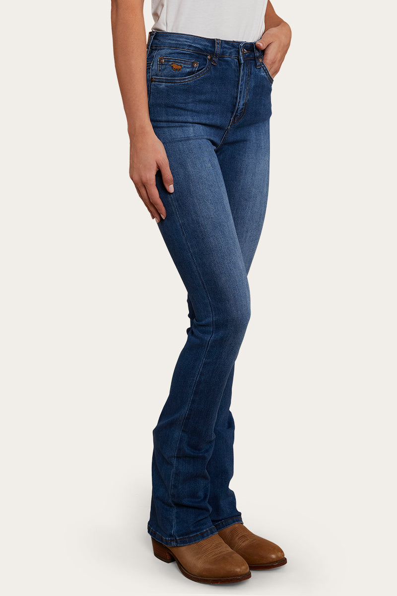 Ringers Western Penny Rodeo Womens High-Rise Bootleg Jeans - Vintage Blue Wash - 9