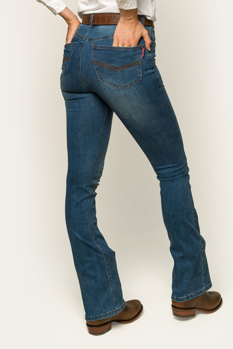 Ringers Western Penny Womens High-Rise Bootleg Jeans - Vintage Blue Wash - 8