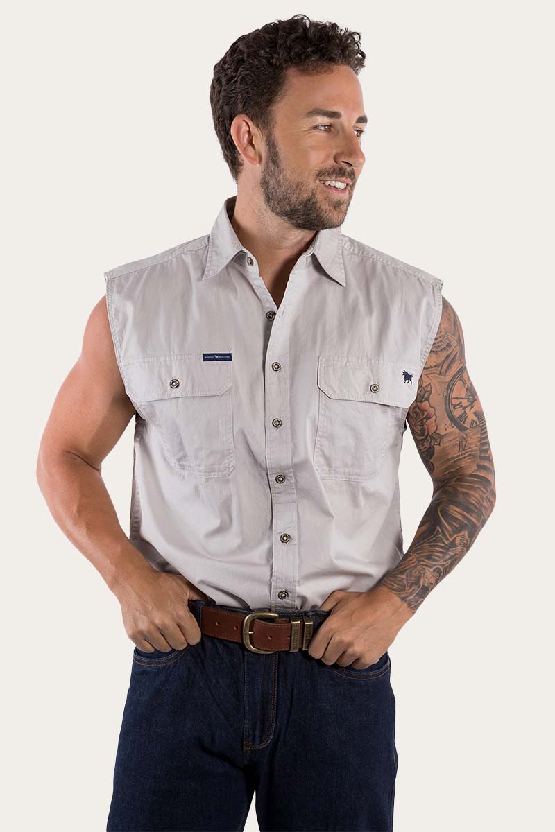 Ringers Western Rob Roy Mens Sleeveless Full Button Work Shirt - 18