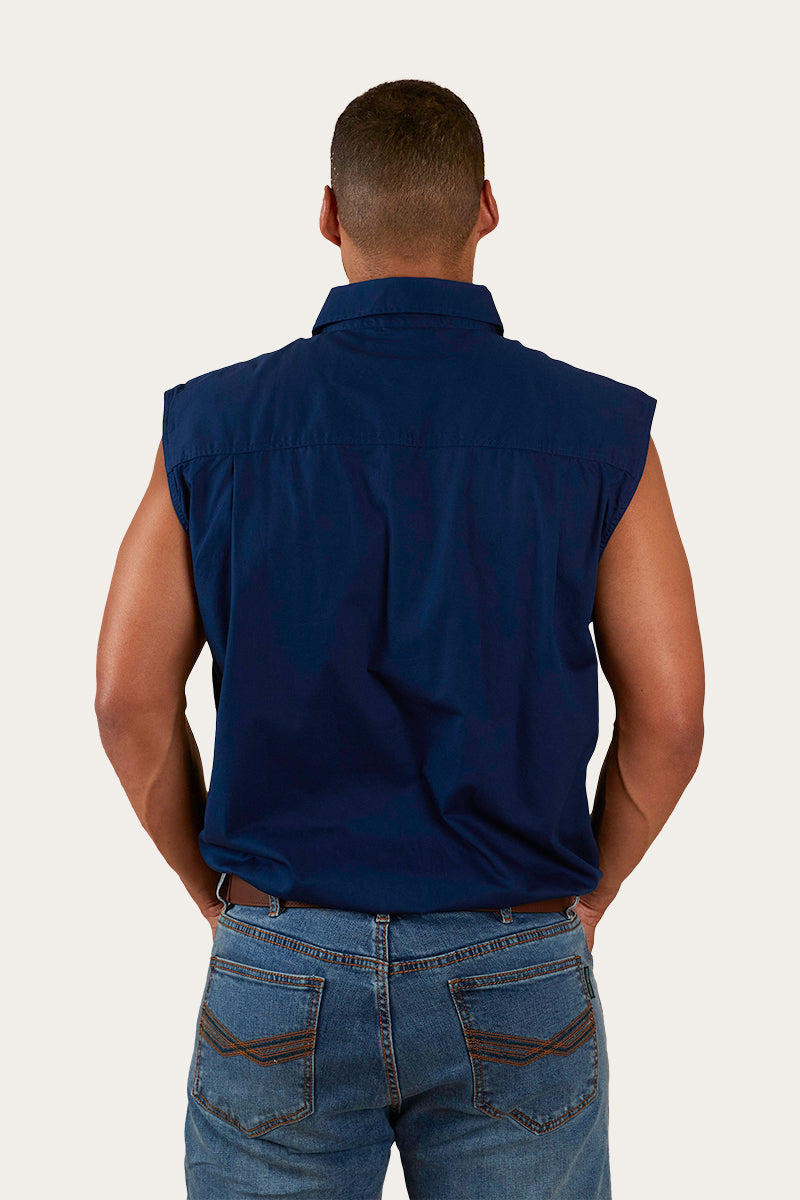 Ringers Western Rob Roy Mens Sleeveless Full Button Work Shirt - 3