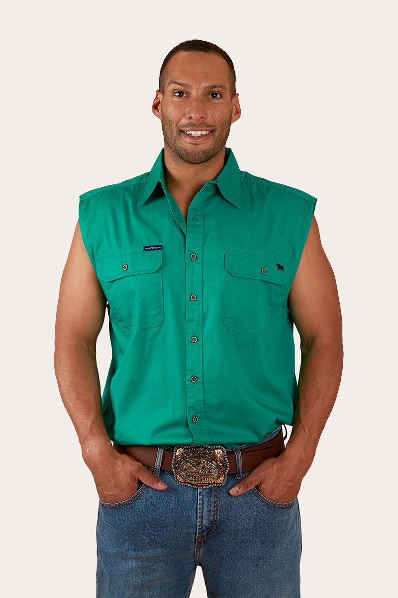 Ringers Western Rob Roy Mens Sleeveless Full Button Work Shirt - 5