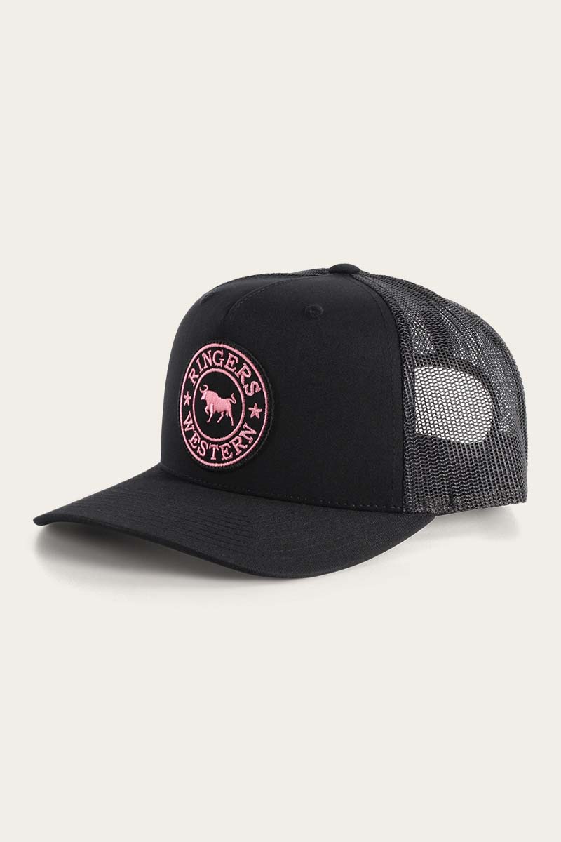 Ringers Western Signature Bull Trucker Cap - Black Pink