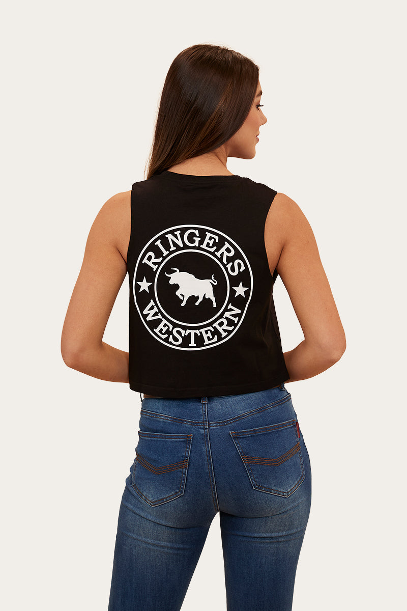 Ringers Western Signature Bull Womens Crop Muscle Tank - 9