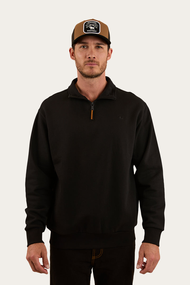 Ringers Western Strand Mens 1/4 Zip Crew - Black