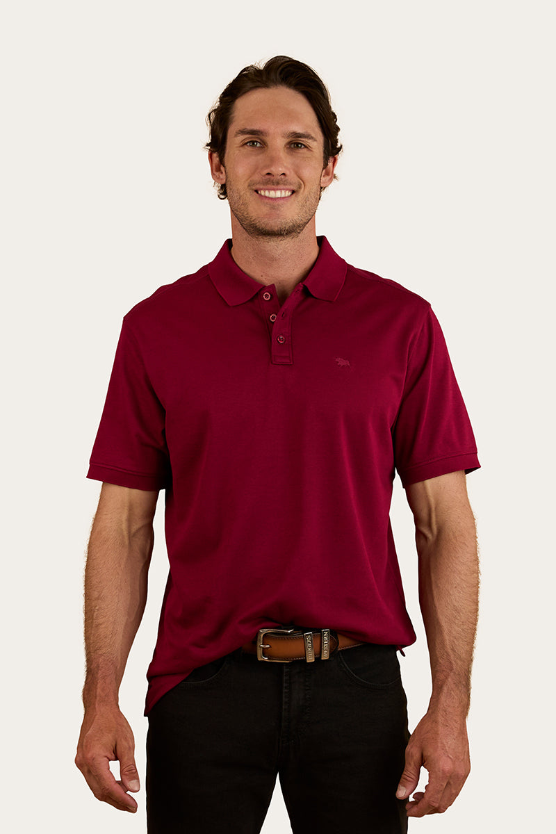 Ringers Western Tech Mens Polo - Burgundy